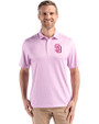 San Diego Padres City Connect Cutter & Buck Pike Eco Diamond Dot Print Recycled Mens Polo Gelato Fuchsia Front