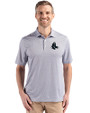 Boston Red Sox Mono Cutter & Buck Pike Eco Diamond Dot Print Recycled Mens Polo Black Front