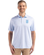 Kansas City Royals Mono Cutter & Buck Pike Eco Diamond Dot Print Recycled Mens Polo Atlas Light Blue Front