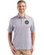 Seattle Mariners Mono Cutter & Buck Pike Eco Diamond Dot Print Recycled Mens Polo Black Front