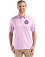 Seattle Mariners Mono Cutter & Buck Pike Eco Diamond Dot Print Recycled Mens Polo Gelato Fuchsia Front