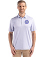 Seattle Mariners Mono Cutter & Buck Pike Eco Diamond Dot Print Recycled Mens Polo Hyacinth Front