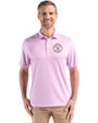 Milwaukee Brewers Mono Cutter & Buck Pike Eco Diamond Dot Print Recycled Mens Polo Gelato Fuchsia Front