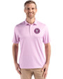 Houston Astro Mono Cutter & Buck Pike Eco Diamond Dot Print Recycled Mens Polo Gelato Fuchsia Front