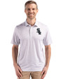 Chicago White Sox Cutter & Buck Pike Eco Flora Print Recycled Mens Polo Polished Medium Gray Front