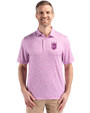 Kansas City Royals Mono Cutter & Buck Pike Eco Flora Print Recycled Mens Polo Gelato Fuchsia Front