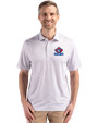 Toronto Blue Jays Cooperstown Cutter & Buck Pike Eco Flora Print Recycled Mens Polo Polished Medium Gray Front