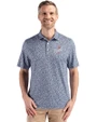 Los Angeles Dodgers Cooperstown Cutter & Buck Pike Eco Flora Print Recycled Mens Polo Navy Blue Front