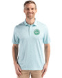 New York Mets Mono Cutter & Buck Pike Eco Flora Print Recycled Mens Polo Fresh Mint Front