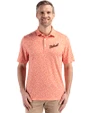 Detroit Tigers Cooperstown Cutter & Buck Pike Eco Flora Print Recycled Mens Polo College Orange Front