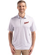 Detroit Tigers Cooperstown Cutter & Buck Pike Eco Flora Print Recycled Mens Polo Polished Medium Gray Front