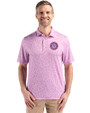 Seattle Mariners Monochromatic Cutter & Buck Pike Recycled Flora Print Mens Polo Gelato Fuchsia Front
