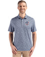 Milwaukee Brewers Stars & Stripes Cutter & Buck Pike Eco Flora Print Recycled Mens Polo Navy Blue Front