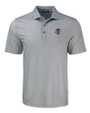 Minnesota Twins Cutter & Buck Pike Eco Shadow Check Print Recycled Mens Big & Tall Polo Polished Medium Gray Mannequin