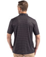 Texas Rangers Mono Cutter & Buck Pike Eco Shadow Check Print Recycled Mens Big & Tall Polo Black Back