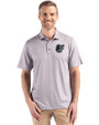 Baltimore Orioles Mono Cutter & Buck Pike Eco Shadow Check Print Recycled Mens Polo Polished Medium Gray Front