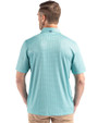 Atlanta Braves Mono Cutter & Buck Pike Eco Shadow Check Print Recycled Mens Polo Fresh Mint Back