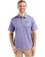 Washington Nationals Mono Cutter & Buck Pike Eco Shadow Check Print Recycled Mens Polo Hyacinth Front