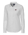 Arkansas Razorbacks Cutter & Buck Stretch Oxford Womens Long Sleeve Dress Shirt White Mannequin