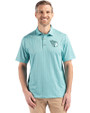 Cleveland Guardians Mono Cutter & Buck Pike Eco Shadow Check Print Recycled Mens Polo Fresh Mint Front