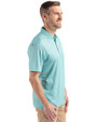 Cleveland Guardians Mono Cutter & Buck Pike Eco Shadow Check Print Recycled Mens Polo Fresh Mint Side