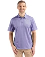 San Diego Padres Mono Cutter & Buck Pike Eco Shadow Check Print Recycled Mens Polo Hyacinth Front