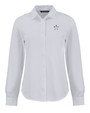 Houston Astros Stars & Stripes Cutter & Buck Advantage Tri-Blend Eco Soft Pique Long Sleeve Knitted Womens Button Down WH_MANN_HG 1