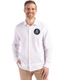 Baltimore Orioles City Connect Cutter & Buck Advantage Tri-Blend Eco Soft Pique Long Sleeve Knitted Mens Button Up White Front