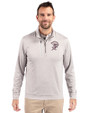 Mississippi State Bulldogs Vintage Cutter & Buck Stealth Heathered Quarter Zip Mens Pullover Polished Medium Gray Front