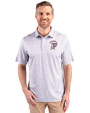 Mississippi State Bulldogs Vintage Cutter & Buck Pike Constellation Print Stretch Mens Polo Polished Medium Gray Front