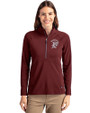 Mississippi State Bulldogs Vintage Cutter & Buck Adapt Eco Knit Stretch Recycled Womens Half Zip Pullover Bordeaux Front