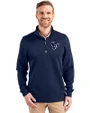 Houston Texans Mono - Cutter & Buck Traverse Stretch Eco Quarter Zip Mens Big and Tall Pullover Liberty Navy Front