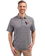 Houston Texans - Cutter & Buck Forge Eco Double Stripe Stretch Recycled Mens Big &Tall Polo Navy Blue/White Front