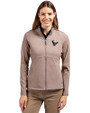 Houston Texans Monochromatic Cutter & Buck Adapt Recycled Soft Knit Stretch Womens Heathered Full Zip Jacket Mushroom Heather Front