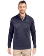 Villanova Wildcats Cutter & Buck Traverse Stretch Eco Stripe Quarter Zip Mens Big and Tall Pullover Liberty Navy Front