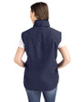 Houston Texans NFL Helmet Cutter & Buck Charter Eco Recycled Full-Zip Womens Vest Navy Blue Back