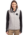 Houston Texans NFL Helmet Cutter & Buck Charter Eco Recycled Full-Zip Womens Vest Polished Medium Gray Front