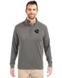 Houston Texans NFL Helmet Cutter & Buck Adapt Eco Knit Stretch Recycled Mens Quarter Zip Pullover Elemental Grey Front