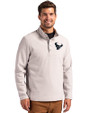 Houston Texans Mono - Cutter & Buck Hunts Point Eco Textured Fleece Recycled Mens Snap Pullover Polished Medium Gray Front