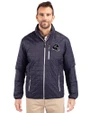 Houston Texans NFL Helmet Cutter & Buck Rainier PrimaLoft® Mens Eco Insulated Full Zip Puffer Jacket Dark Navy/Silver Front