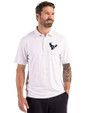 Houston Texans Mono - Cutter & Buck Forge Epic Confidence Fine Line Stripe Stretch Recycled Mens Polo White/Polished Front