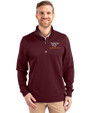 Virginia Tech Hokies Cutter & Buck Traverse Stretch Eco Quarter Zip Mens Pullover Bordeaux Front