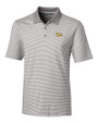 Pitt Panthers Cutter & Buck Forge Tonal Stripe Stretch Mens Big and Tall Polo Polished Medium Gray Mannequin