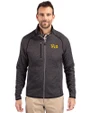 Pitt Panthers Cutter & Buck Mainsail Sweater-Knit Mens Full Zip Jacket Charcoal Heather Front