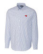 Dayton Flyers Cutter & Buck Stretch Oxford Stripe Mens Big and Tall Long Sleeve Dress Shirt French Blue Mannequin