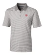 Dayton Flyers Cutter & Buck Forge Tonal Stripe Stretch Mens Big and Tall Polo Polished Medium Gray Mannequin