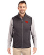 Dayton Flyers Cutter & Buck Mainsail Sweater-Knit Mens Big and Tall Full Zip Vest Charcoal Heather Front