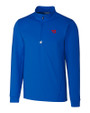 Dayton Flyers Cutter & Buck Traverse Stretch Eco Quarter Zip Mens Pullover Tour Blue Mannequin