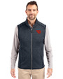 Dayton Flyers Cutter & Buck Mainsail Sweater-Knit Mens Full Zip Vest Liberty Navy Heather Front