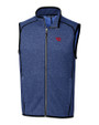 Dayton Flyers Cutter & Buck Mainsail Sweater-Knit Mens Full Zip Vest Tour Blue Heather Mannequin